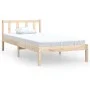 Solid pine wood bed frame 75x190 cm by , Beds and slatted bases - Ref: Foro24-810042, Price: 61,76 €, Discount: %
