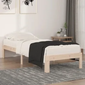 Solid wood bed frame 75x190 cm by , Beds and slatted bases - Ref: Foro24-810325, Price: 62,47 €, Discount: %