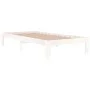Weißer Einzelbettrahmen aus Massivholz, 90 x 190 cm von , Betten und Lattenroste - Ref: Foro24-810331, Preis: 76,85 €, Rabatt: %