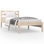 Solid pine wood bed frame 75x190 cm by , Beds and slatted bases - Ref: Foro24-810390, Price: 61,78 €, Discount: %