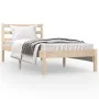 Solid pine wood bed frame 75x190 cm by , Beds and slatted bases - Ref: Foro24-810390, Price: 61,07 €, Discount: %