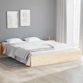 Estructura de cama de madera maciza 140x190 cm