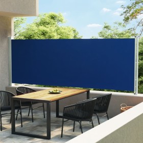 Retractable side awning for patio blue 600x160 cm by , Umbrellas - Ref: Foro24-313377, Price: 88,17 €, Discount: %