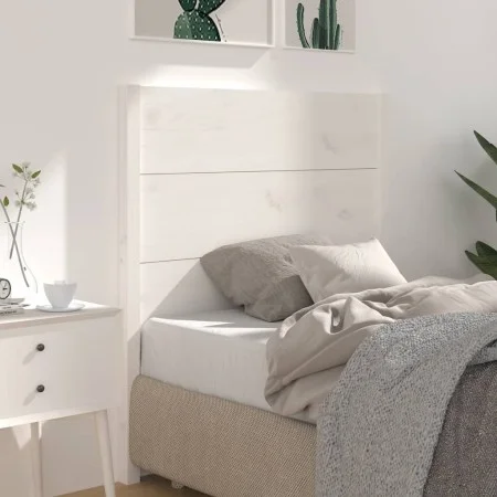 Kopfteil aus massivem weißem Kiefernholz, 106 x 4 x 100 cm von , Kopf- und Fußteile - Ref: Foro24-818706, Preis: 65,46 €, Rab...