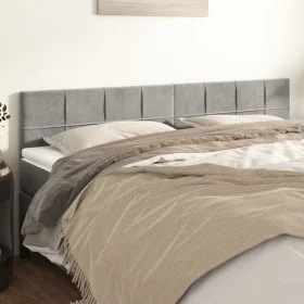 Cabeceros 2 unidades de terciopelo gris claro 80x5x78/88 cm de , Cabeceros y pies de cama - Ref: Foro24-346068, Precio: 73,21...