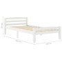 Solid pine wood bed frame, white, 100x200 cm by vidaXL, Beds and slatted bases - Ref: Foro24-322069, Price: 145,79 €, Discoun...