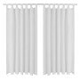 Cortinas de micro-raso con bucles 2 unidades blanco 140x245 cm