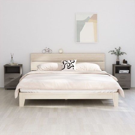 Nachttische 2 Stück HAMAR massives Kiefernholz hellgrau 40x35x62 cm von vidaXL, Nachttische - Ref: Foro24-340419, Preis: 120,...
