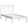 Estructura de cama individual de madera maciza blanco 90x190 cm de , Camas y somieres - Ref: Foro24-3100555, Precio: 93,59 €,...