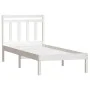 Weißer Einzelbettrahmen aus Massivholz, 90 x 190 cm von , Betten und Lattenroste - Ref: Foro24-3100555, Preis: 92,47 €, Rabat...