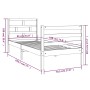 Small solid wood single bed frame 75x190 cm by , Beds and slatted bases - Ref: Foro24-3101243, Price: 89,39 €, Discount: %