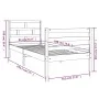 Small solid wood single bed frame 75x190 cm by , Beds and slatted bases - Ref: Foro24-3101243, Price: 88,23 €, Discount: %