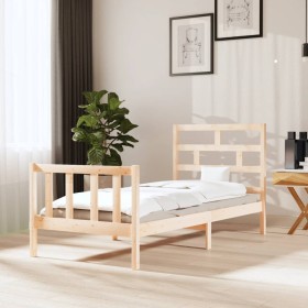 Solid pine wood bed frame 100x200 cm by , Beds and slatted bases - Ref: Foro24-3101338, Price: 113,16 €, Discount: %