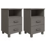 Mesitas noche 2 uds HAMAR pino macizo gris claro 40x35x62 cm de vidaXL, Mesitas de noche - Ref: Foro24-340419, Precio: 120,55...