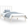 Massives Bettgestell aus weißem Kiefernholz, 75 x 190 cm von , Betten und Lattenroste - Ref: Foro24-3105121, Preis: 104,74 €,...
