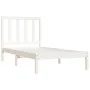 Massives Bettgestell aus weißem Kiefernholz, 75 x 190 cm von , Betten und Lattenroste - Ref: Foro24-3105121, Preis: 103,12 €,...