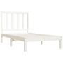 Massives Bettgestell aus weißem Kiefernholz, 75 x 190 cm von , Betten und Lattenroste - Ref: Foro24-3105121, Preis: 104,74 €,...