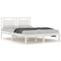 White solid wood bed frame 140x190 cm by , Beds and slatted bases - Ref: Foro24-3105516, Price: 142,20 €, Discount: %