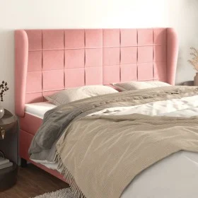 Headboard with pink velvet ears 163x23x118/128 cm by , Headboards and footboards - Ref: Foro24-3118015, Price: 130,33 €, Disc...