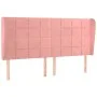 Cabecero con orejas de terciopelo rosa 163x23x118/128 cm de , Cabeceros y pies de cama - Ref: Foro24-3118015, Precio: 130,63 ...