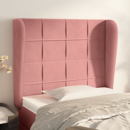 Kopfteil mit rosa Samtohren 83x23x118/128 cm von , Kopf- und Fußteile - Ref: Foro24-3117991, Preis: 73,89 €, Rabatt: %