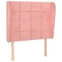 Cabecero con orejas de terciopelo rosa 83x23x118/128 cm de , Cabeceros y pies de cama - Ref: Foro24-3117991, Precio: 78,13 €,...