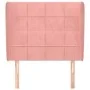 Cabecero con orejas de terciopelo rosa 83x23x118/128 cm de , Cabeceros y pies de cama - Ref: Foro24-3117991, Precio: 78,13 €,...