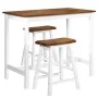 3-teiliges Bartisch- und Hocker-Set aus Massivholz von vidaXL, Möbelsets für Küchen und Esszimmer - Ref: Foro24-245547, Preis...