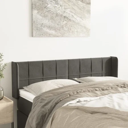 Kopfteil aus dunkelgrauem Samt, 147 x 16 x 78/88 cm von , Kopf- und Fußteile - Ref: Foro24-3118817, Preis: 63,34 €, Rabatt: %