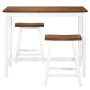 Solid wood 3-piece bar table and stool set by vidaXL, Furniture sets for kitchens and dining rooms - Ref: Foro24-245547, Pric...