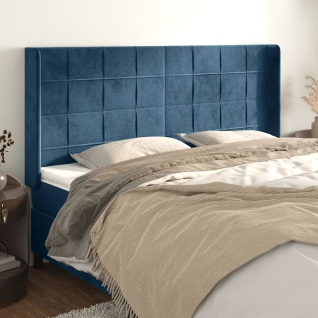 Kopfteil mit dunkelblauen Samtohren 163x16x118/128 cm von , Kopf- und Fußteile - Ref: Foro24-3119638, Preis: 115,78 €, Rabatt: %