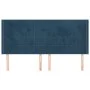 Cabecero con orejas de terciopelo azul oscuro 163x16x118/128 cm de , Cabeceros y pies de cama - Ref: Foro24-3119638, Precio: ...