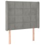 Kopfteil mit hellgrauen Samtohren 83x16x118/128 cm von , Kopf- und Fußteile - Ref: Foro24-3119610, Preis: 73,58 €, Rabatt: %