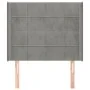 Headboard with light gray velvet ears 83x16x118/128 cm by , Headboards and footboards - Ref: Foro24-3119610, Price: 77,51 €, ...