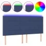 Kopfteil mit LED-Lichtern aus blauem Stoff, 160 x 5 x 118/128 cm von , Kopf- und Fußteile - Ref: Foro24-3122436, Preis: 115,9...