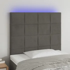 Headboard with LED lights dark gray velvet 80x5x118/128 cm by , Headboards and footboards - Ref: Foro24-3122455, Price: 78,18...
