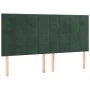 Cabecero con luces LED terciopelo verde oscuro 160x5x118/128 cm de , Cabeceros y pies de cama - Ref: Foro24-3122481, Precio: ...