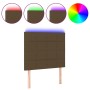 Headboard with LED lights dark brown fabric 100x5x118/128 cm by , Headboards and footboards - Ref: Foro24-3122417, Price: 66,...