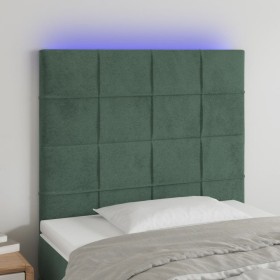 Kopfteil mit LED-Beleuchtung, dunkelgrüner Samt, 80 x 5 x 118/128 cm von , Kopf- und Fußteile - Ref: Foro24-3122457, Preis: 5...