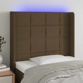 Headboard with LED in dark brown fabric 103x16x118/128 cm by , Headboards and footboards - Ref: Foro24-3124041, Price: 77,61 ...