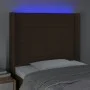 Cabecero con LED de tela marrón oscuro 103x16x118/128 cm de , Cabeceros y pies de cama - Ref: Foro24-3124041, Precio: 77,61 €...