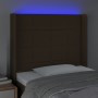 Kopfteil mit LED aus dunkelbraunem Stoff 103x16x118/128 cm von , Kopf- und Fußteile - Ref: Foro24-3124041, Preis: 76,99 €, Ra...