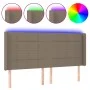 Taupe gray fabric headboard with LED 203x16x118/128 cm by , Headboards and footboards - Ref: Foro24-3124074, Price: 130,09 €,...