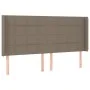 Taupe gray fabric headboard with LED 203x16x118/128 cm by , Headboards and footboards - Ref: Foro24-3124074, Price: 130,09 €,...