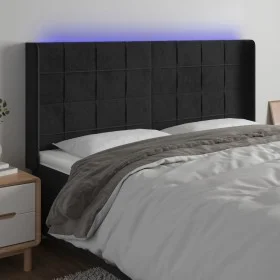 Kopfteil aus schwarzem Samt mit LED 163x16x118/128 cm von , Kopf- und Fußteile - Ref: Foro24-3124104, Preis: 140,46 €, Rabatt: %