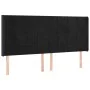 Cabecero con LED de terciopelo negro 163x16x118/128 cm de , Cabeceros y pies de cama - Ref: Foro24-3124104, Precio: 140,46 €,...