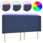 Blue fabric headboard with LED 163x16x118/128 cm by , Headboards and footboards - Ref: Foro24-3124060, Price: 126,82 €, Disco...