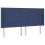 Blue fabric headboard with LED 163x16x118/128 cm by , Headboards and footboards - Ref: Foro24-3124060, Price: 126,82 €, Disco...