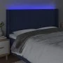 Blue fabric headboard with LED 163x16x118/128 cm by , Headboards and footboards - Ref: Foro24-3124060, Price: 126,82 €, Disco...