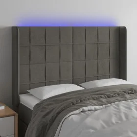 Dark gray velvet headboard with LED 147x16x118/128 cm by , Headboards and footboards - Ref: Foro24-3124097, Price: 112,99 €, ...